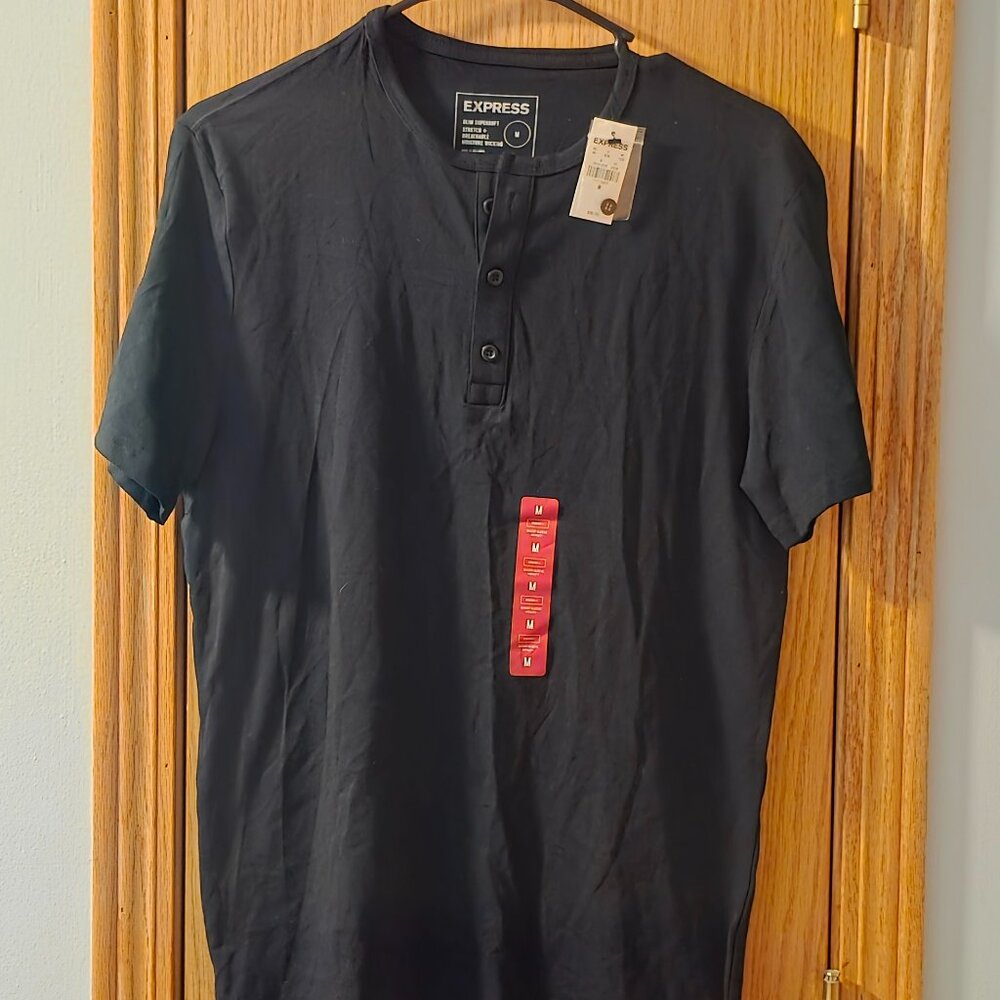 Express Men's Black Crew Neck Short Sleeve Tee Size Medium — Brand New With Tags